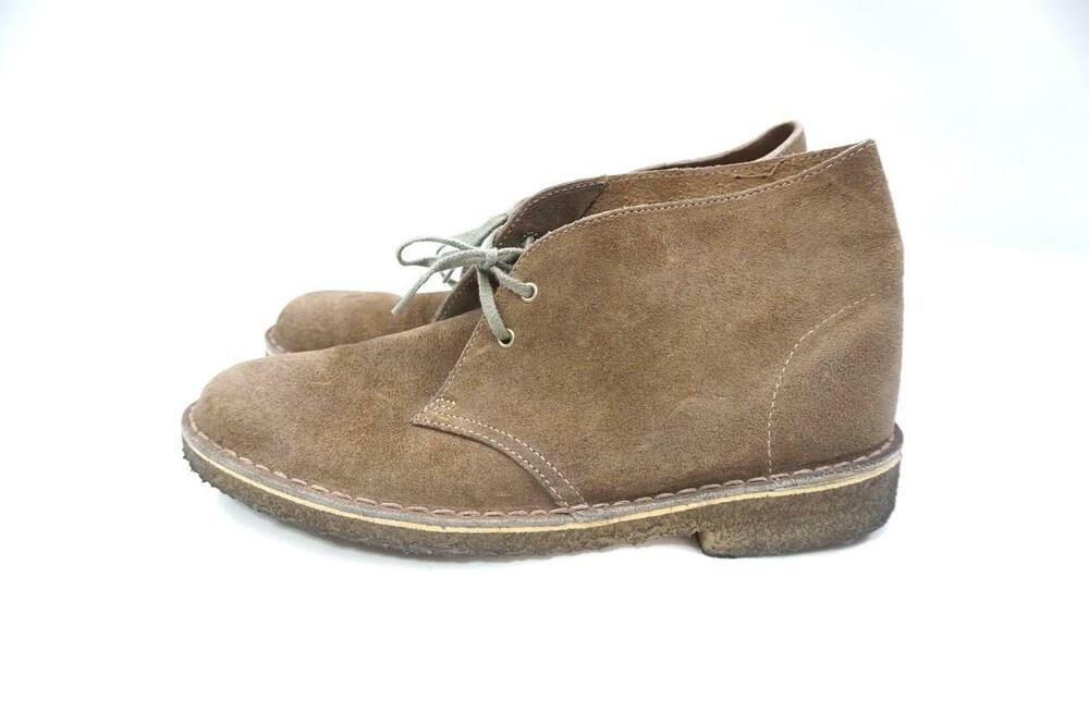 CLARKS ORIGINALS USED WOMEN 9.5 M TAUPE SUEDE/CREPE CHUKKA ANKLE DESERT BOOTS